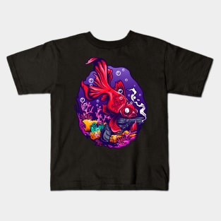 Fish Gun Attac Illustration Kids T-Shirt